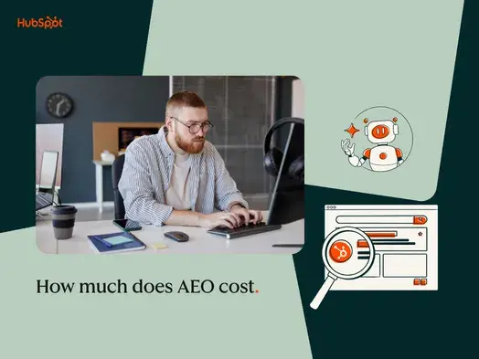 How much does AEO cost featured image with man typing on laptop